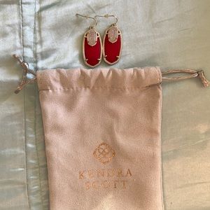 Kendra Scott red and cream earrings